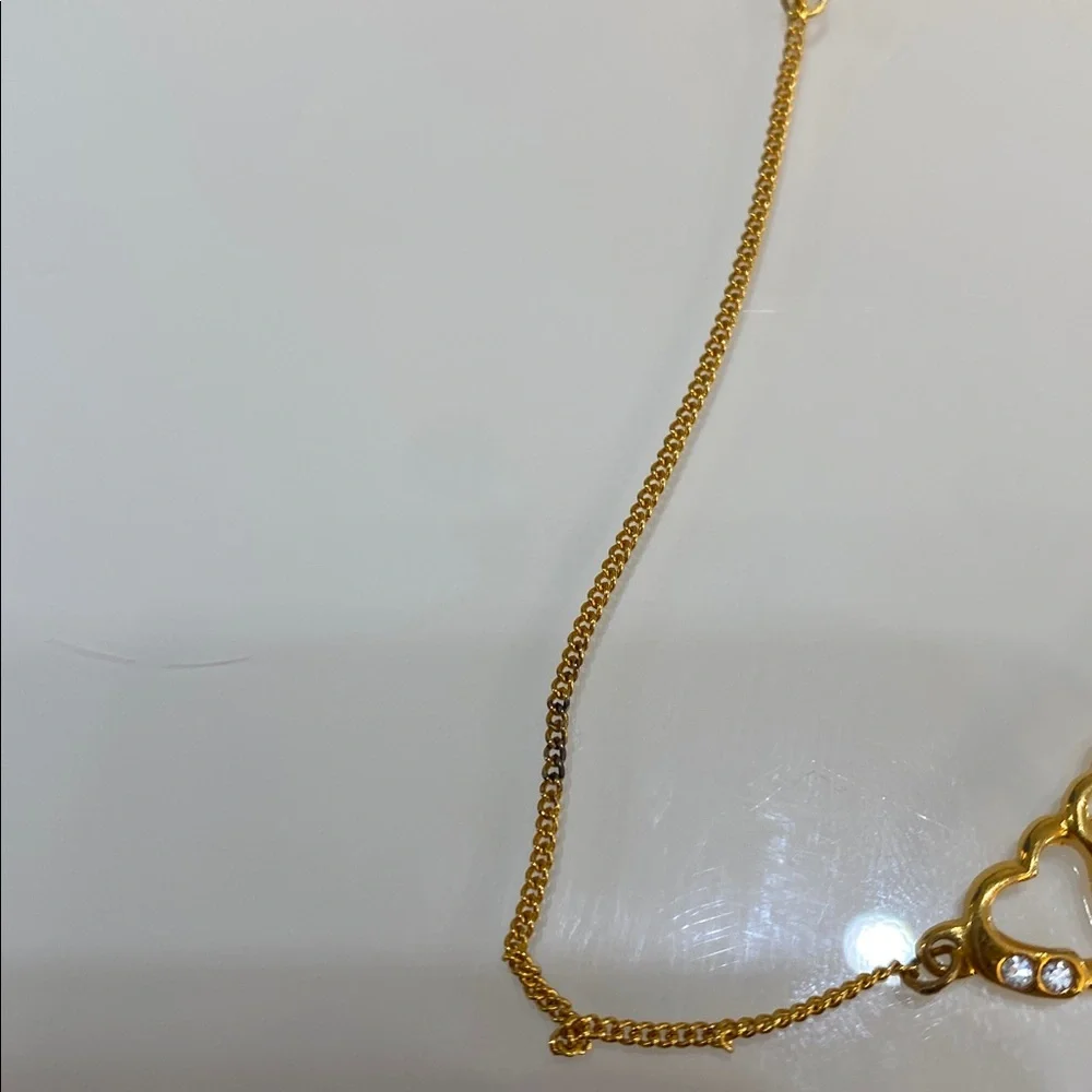 Korea double heart gold tone bracelet - Picture 4 of 5